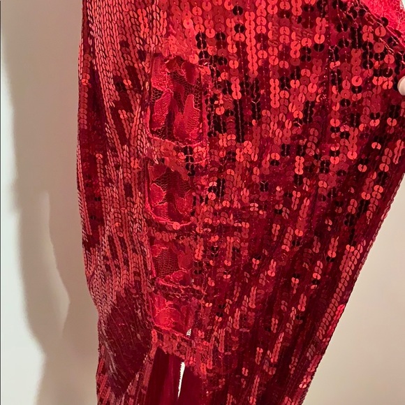 Custom made, Red sequence dress - Picture 6 of 10